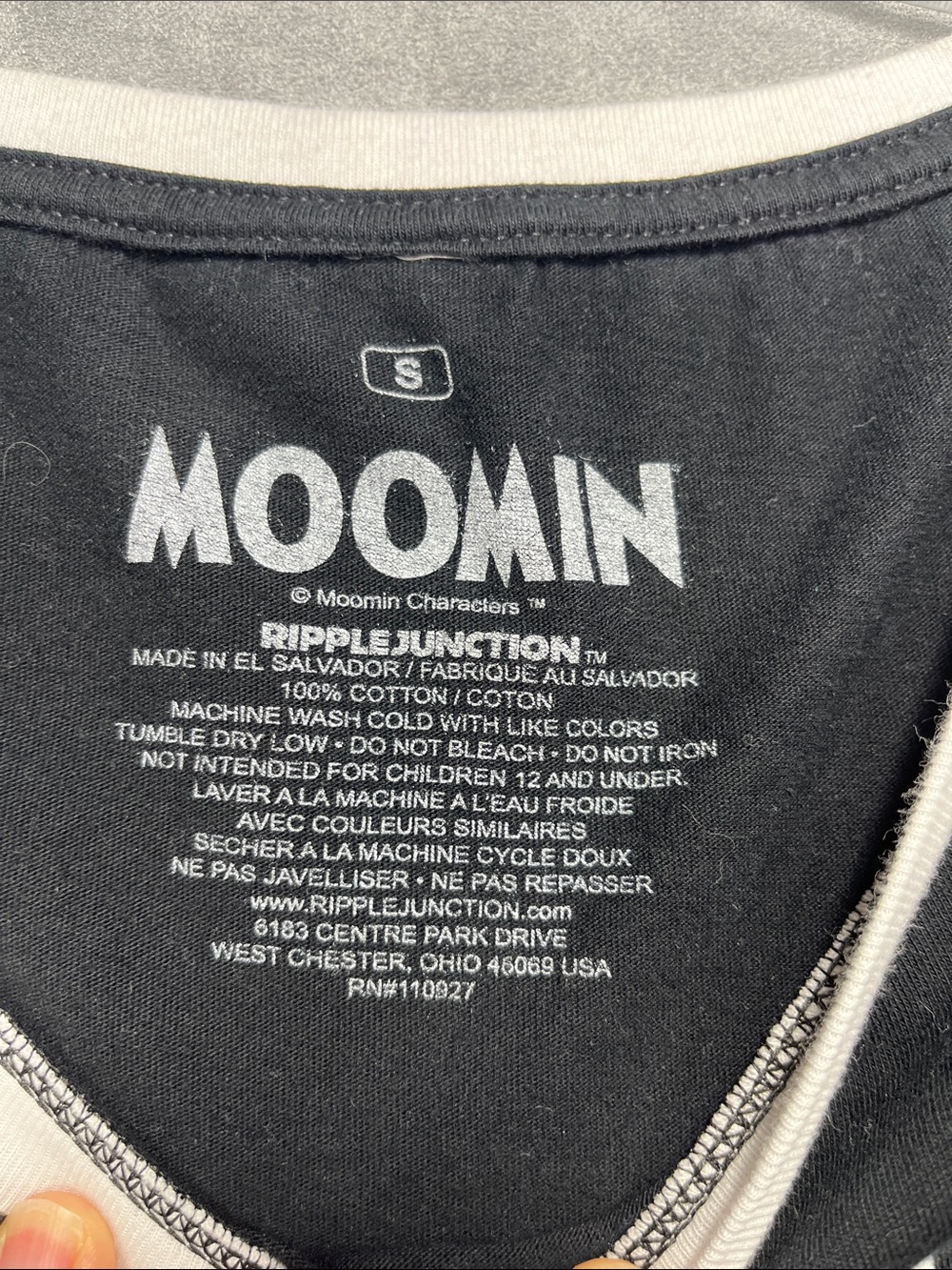 Moomin Ripple Junction Character Graphic Ringer T Shirt Small - Picture 2 of 6